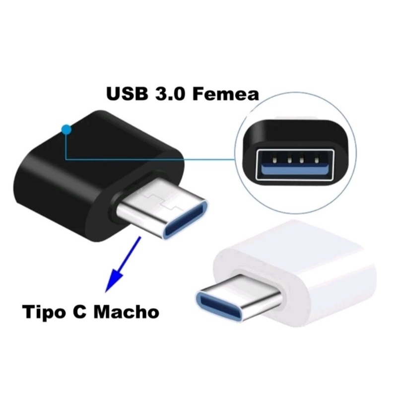 Adaptador Conversor Usb Tipo C 3.1 Otg Macho Para Usb 2.0 Fêmea Sincronização de Dados