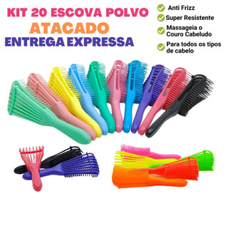 Kit 20 Escova Polvo para Cabelos Cacheados- Acrylix