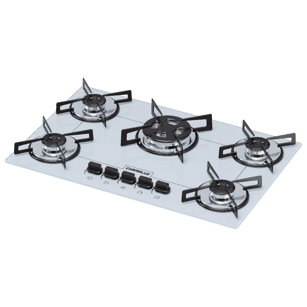 FOGÃO COOKTOP CHAMALUX TRIPLA CHAMA 5 BOCAS BRANCO