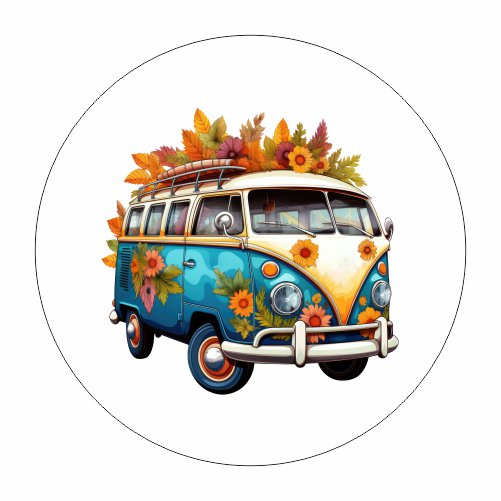 Mini Mandala Sem Furos Kombi Hippie