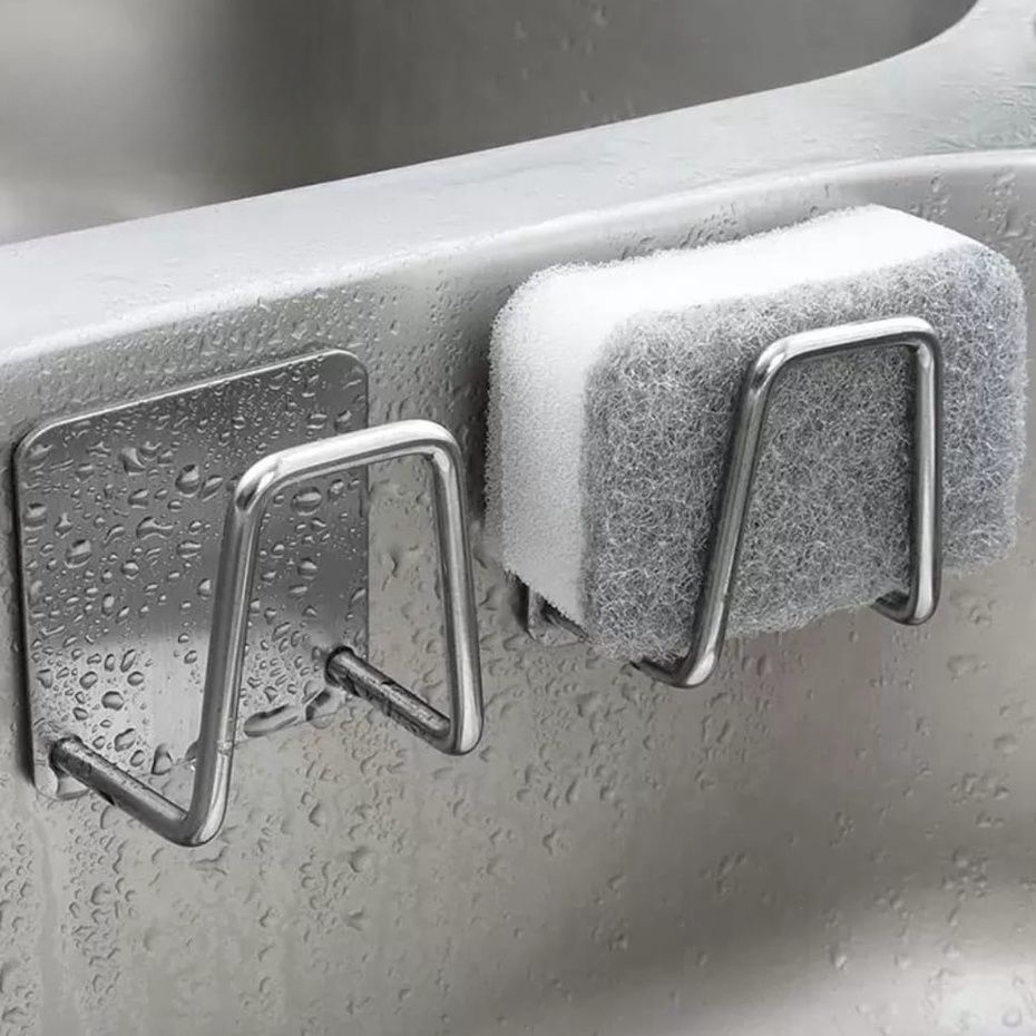 Kit 2 Aço inoxidável Suporte Porta Esponja para bucha de pia Prateleira de cozinha em Oferta na Shopee