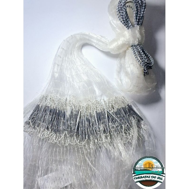 Tarrafa De Pesca 25 Metros Fio 0,40 3.50 De Altura Malha 25mm(5cm)Tainha Tilapia