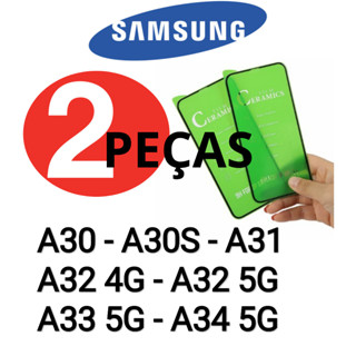 KIT COM 2 PELICULAS CERAMICA SAMSUNG: A30, A30S, A31, A32 4G, A32 5G, A33, A34