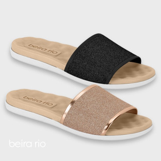 Chinelo Slide Feminino Beira Rio Glitter Slides Flats Rasteirinha