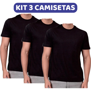 Kit 3 Camisetas Pretas Malha Fria PV em Oferta na Shopee