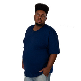 Camiseta Camisa Lisa Masculina Big Plus Size Gola V Basica