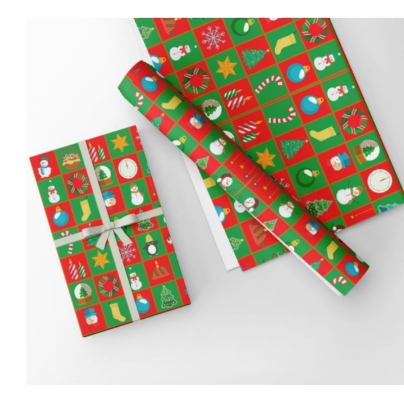 papel de presente de natal 50x60 c\40 folhas