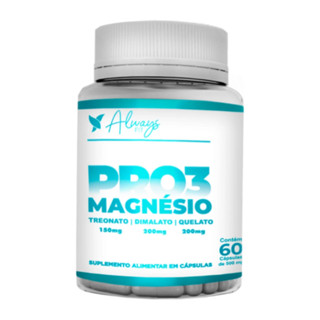 Pro3 Magnésio Suplemento Alimentar Natural Com 60 Cápsulas Always Fit