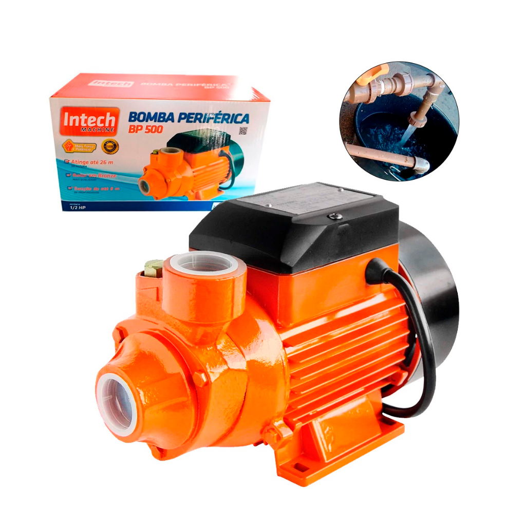 Bomba Periférica 1/2Hp BP500 127V - 220V Para Transferência De Água Poços Cisternas Profissional em Oferta na Shopee