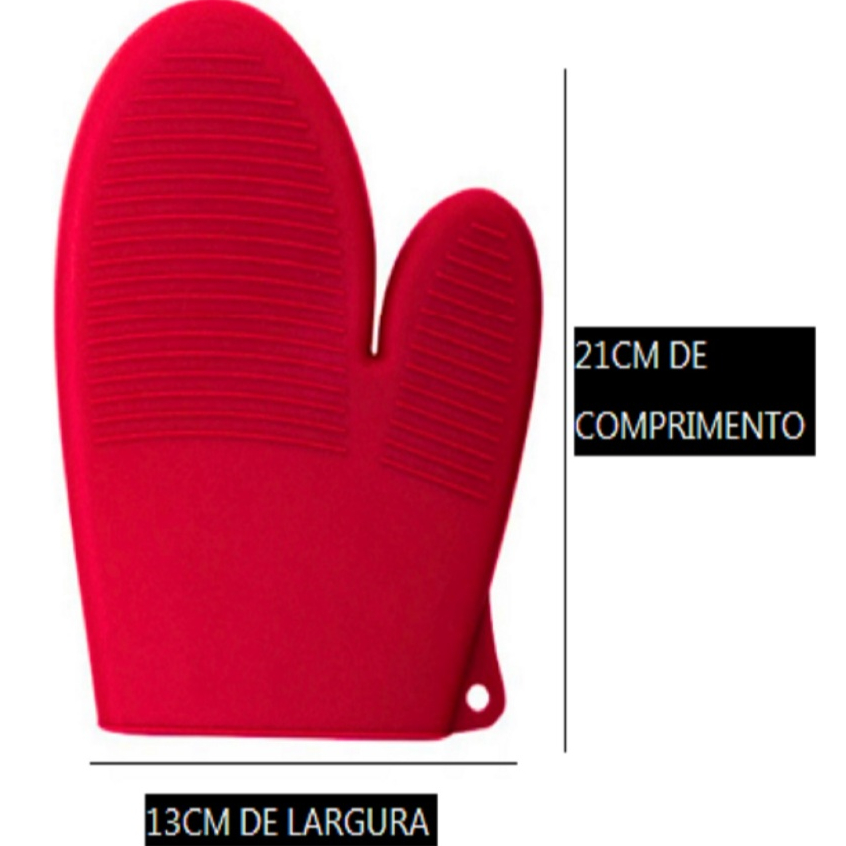 Luva 21cmX13cm Térmica de Silicone De Cozinha Forno e Fogão