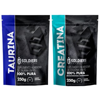 Kit: Creatina Monohidratada 250g + Taurina 250g - 100% Pura Importada - Soldiers Nutrition