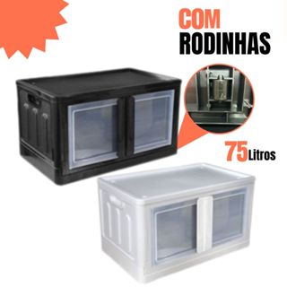 Organizador Modulável Dobrável C/ Porta Dupla 75 Litros Grande Armário Plástico Modulável