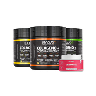 Kit 3 Colágenos Renova Be Verisol Com Biotina + Creme Facial Retinol para Noite