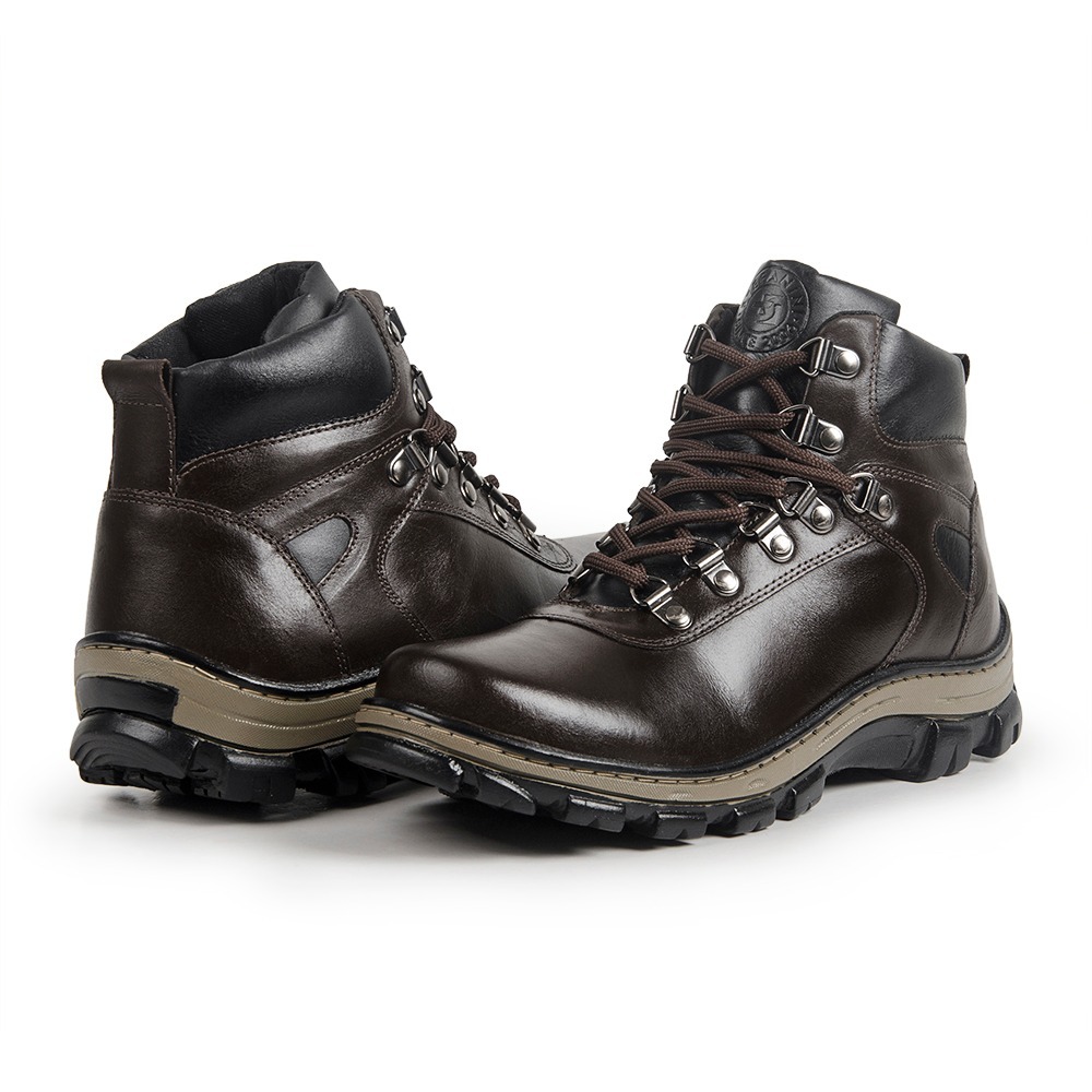 Coturno CAT Adventure Casual Em couro Legítimo 718 Bota Resistente e Confortável - Café