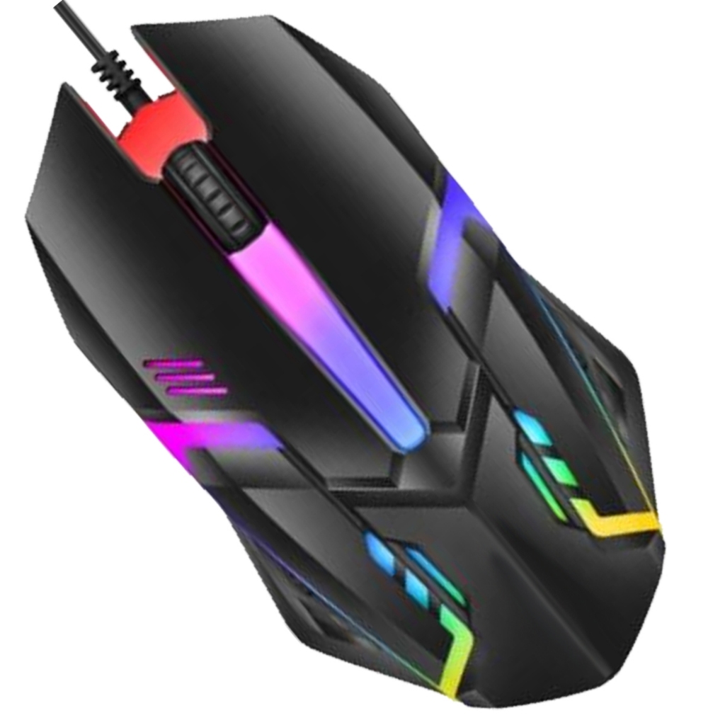 Mouse Gamer com fio cabo USB jogo e trabalho óptico cores rgb cintilantes vibrantes automáticas contínuas computador pc e notebook trabalho lazer jogo mouse gamming