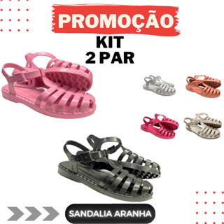 Kit 2 Sandalia Aranha Feminina Infantil Adulto Promoção