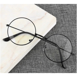 Armação de oculos redondo preto metalizado