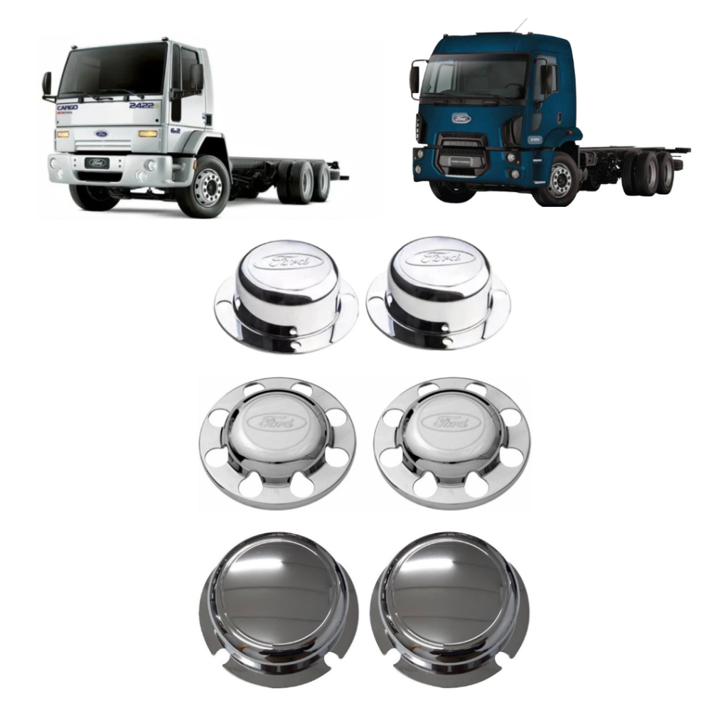 Kit Aplique Tampas Cubo Caminhão Ford Cargo Dianteira + Tração + Truck Suspensys Randon em Oferta na Shopee