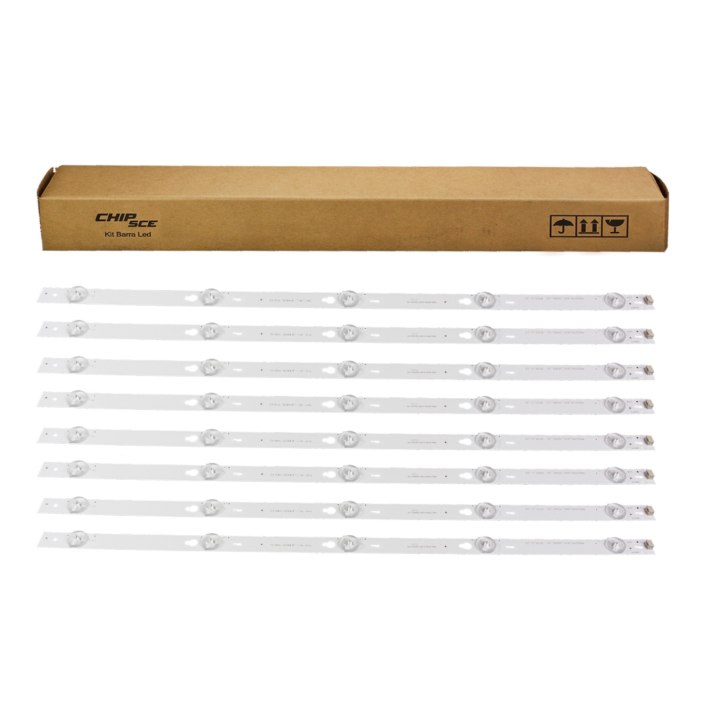 Kit com 8 Barras de LED TV Compatível com TCL / SEMP L48S4700FS / L48S4700 / 48D2700 - Barras com Led's de 6V.