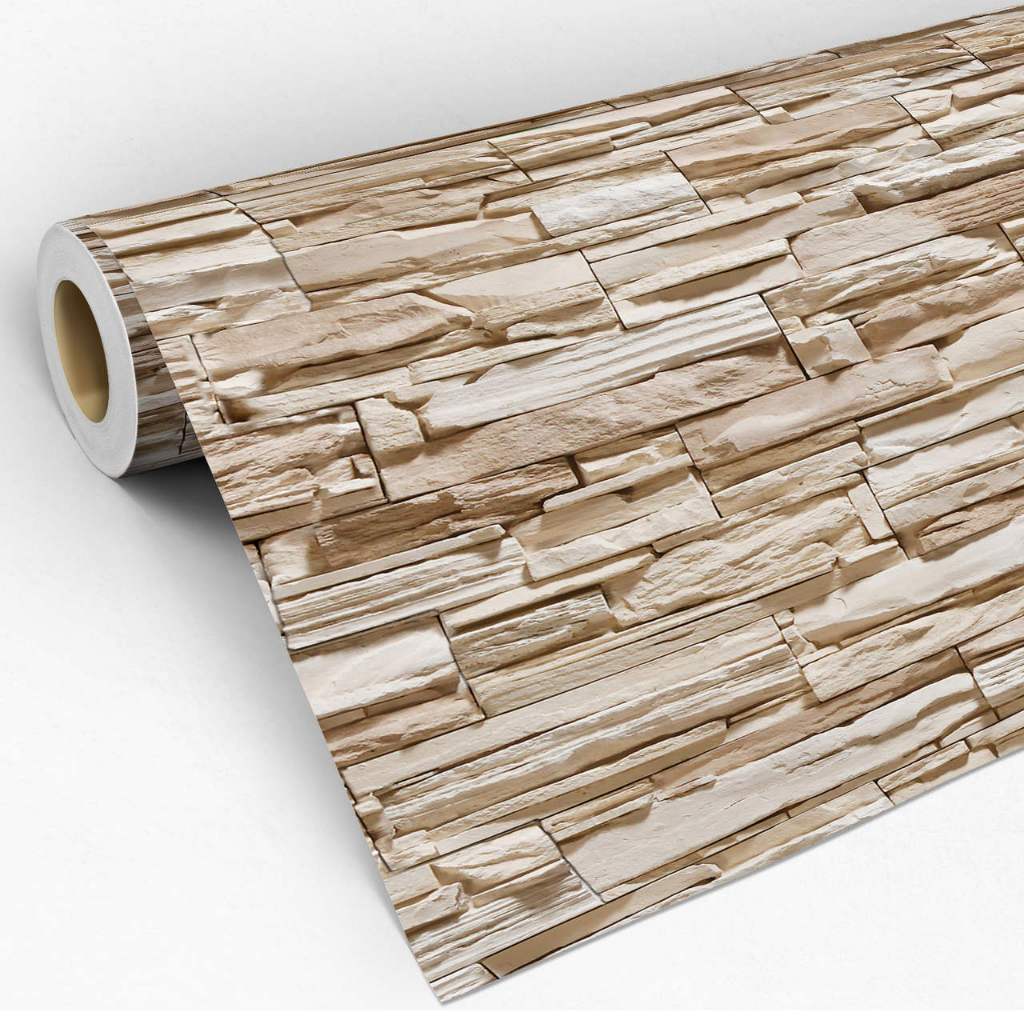 Papel De Parede Adesivo Vinil Pedras Revestimento Para Parede Decoração Sala e Quarto Lavável