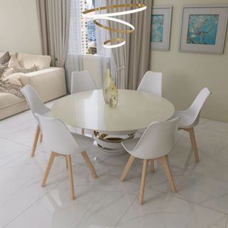 Kit 6 Cadeiras Saarinen Wood Com Estofamento Diversas Cores