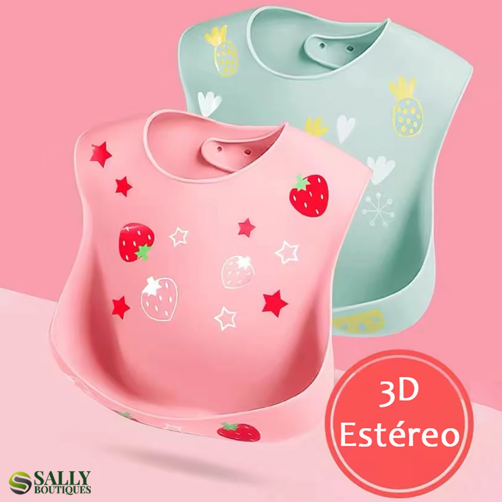 Babador De Silicone Buba Impermeável Babador Menino De Alimentação Para Bebê Infantil Cata Migalhas em Oferta na Shopee