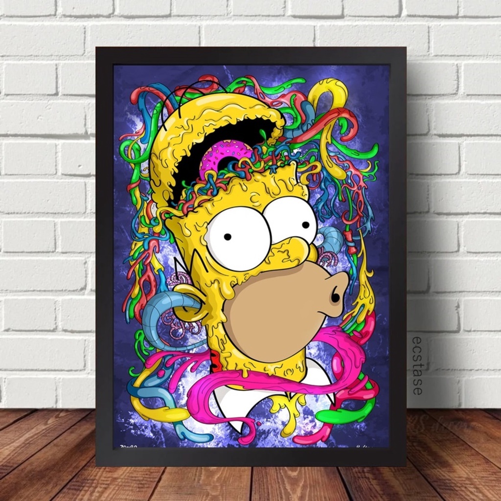 Quadro Decorativo Seriado Os Simpsons Psicodélico Homer