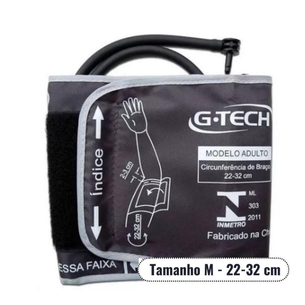 Braçadeira Adulto Ap. de Pressão Universal 22 a 32cm G-tech