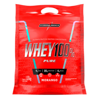 Whey protein 100% pure integralmedica diversos sabores suplemento em pó sachê 1,8kg