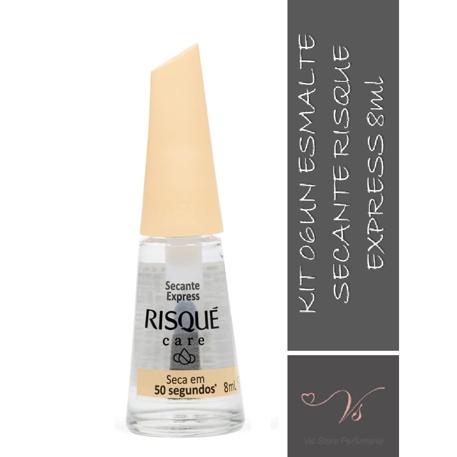 Kit 06un Esmalte Secante Express Risqué Care 8ml em Oferta na Shopee