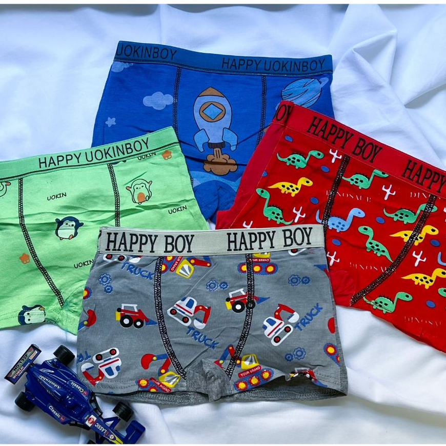 Kit 3 Cueca Algodão Infantil Juvenil Boxer Conforto Menino Boy Kids Roupa Intima