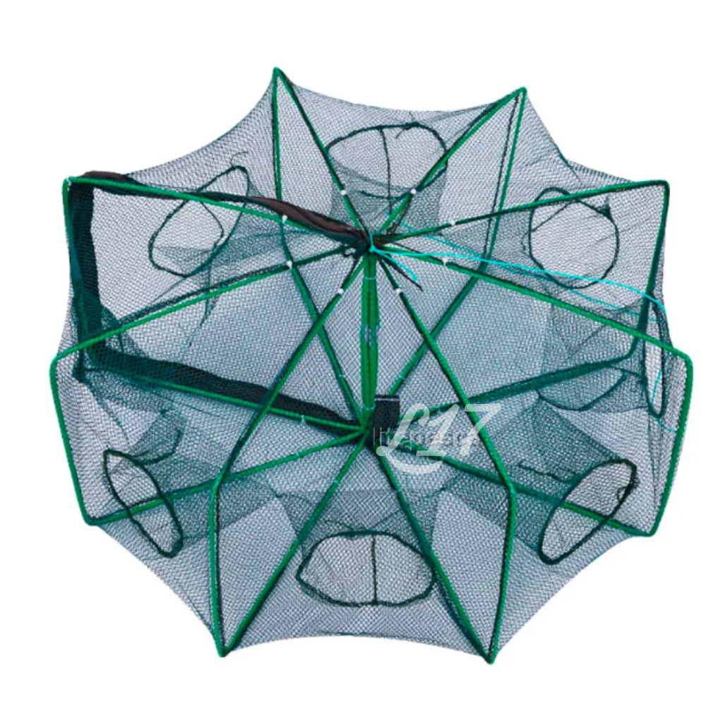 Covo Armadilha 8 Furos Zíper Retrátil Camarão Siri Lambari