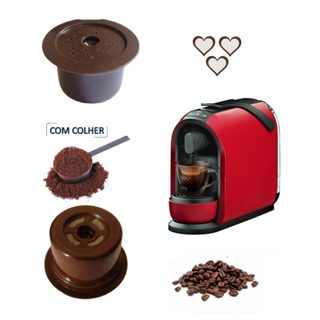 2 Cápsula Três Corações Recarregáveis Reutilizáveis Com Colher Máquina Mimo em Oferta na Shopee