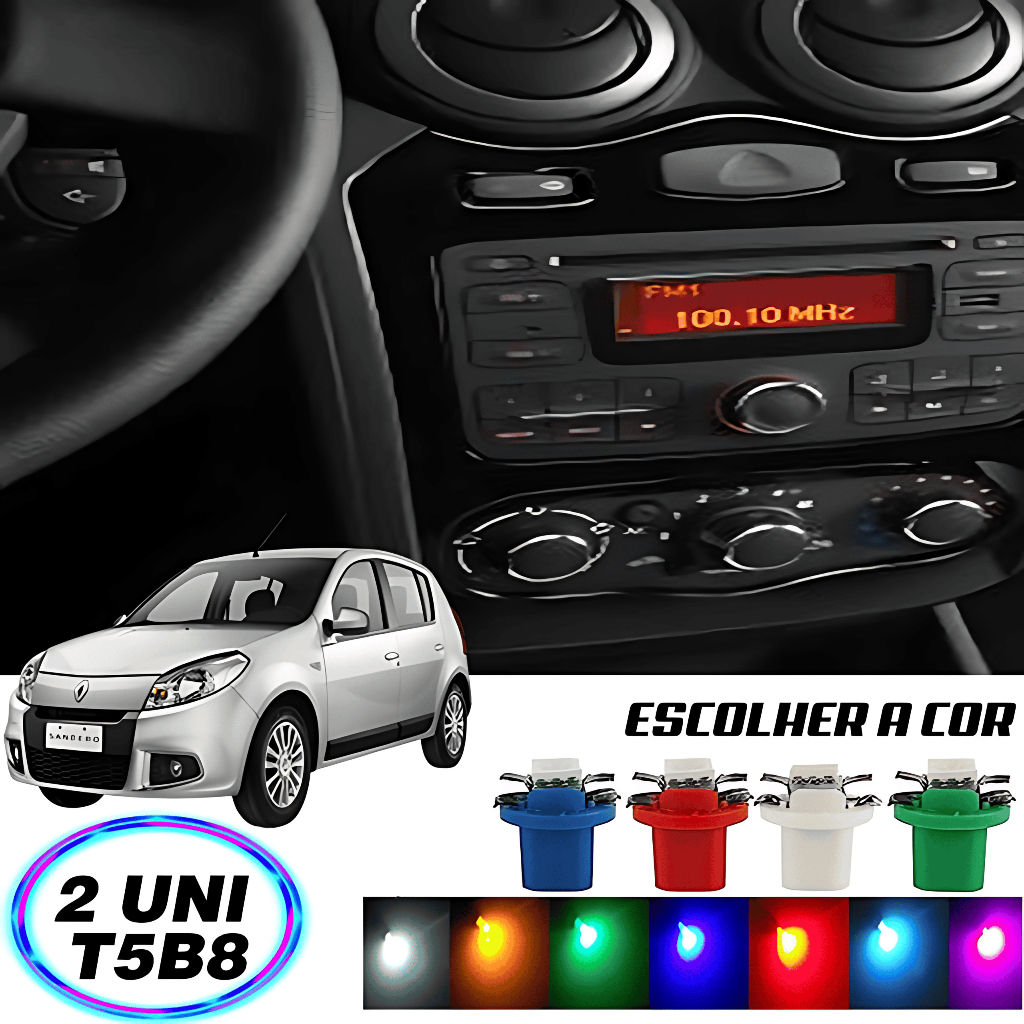 Lâmpada T5 B8.5 Comando De Ar Sandero 2 Peças em Oferta na Shopee