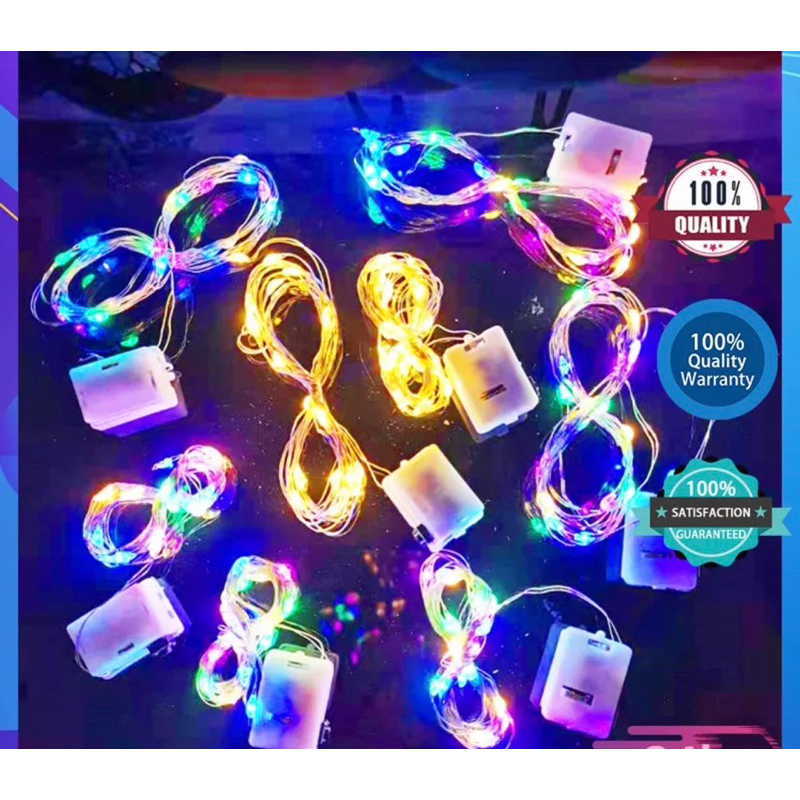 kit fio de fada cordão de led para decoração natal festas casamento 2m bateria em Oferta na Shopee
