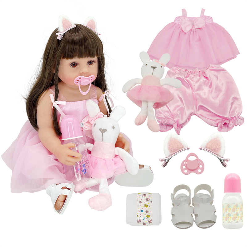 Brastoy Boneca Bebê Reborn Silicone Menina 55cm Olho Castanho Novo Original em Oferta na Shopee