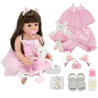 Brastoy Boneca Bebê Reborn Silicone Menina 55cm Olho Castanho Novo Original em Oferta na Shopee