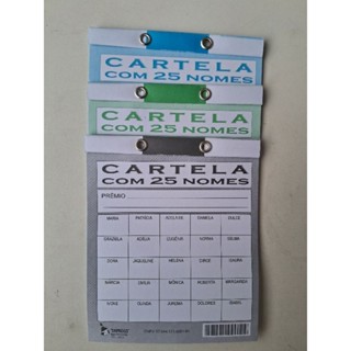 40 CARTELAS DE RIFA 25 NOMES