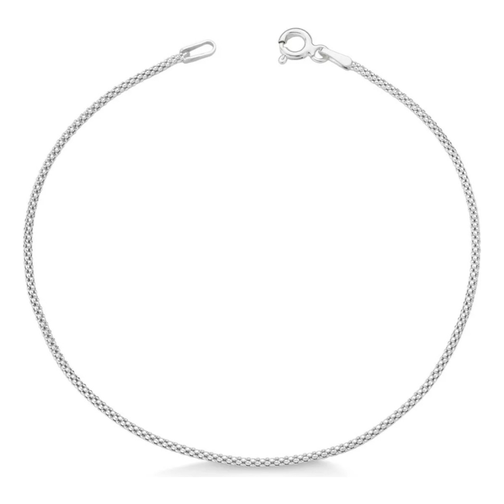 Pulseira Pipoquinha Prata 925 Maciça Fina Delicada Feminina em Oferta na Shopee