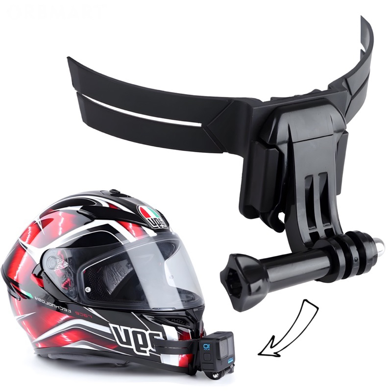 Suporte para câmera de ação GoPro SjCam Flexível com Adesivo para Capacete Posição de Queixo