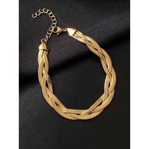 Pulseira Feminina Trançada 3 Fios Aço Inoxidável Lindo Modelo - Oferta