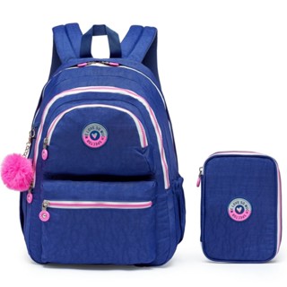 Mochila Reforçada Escolar Feminina Estojo Faculdade em Oferta na Shopee