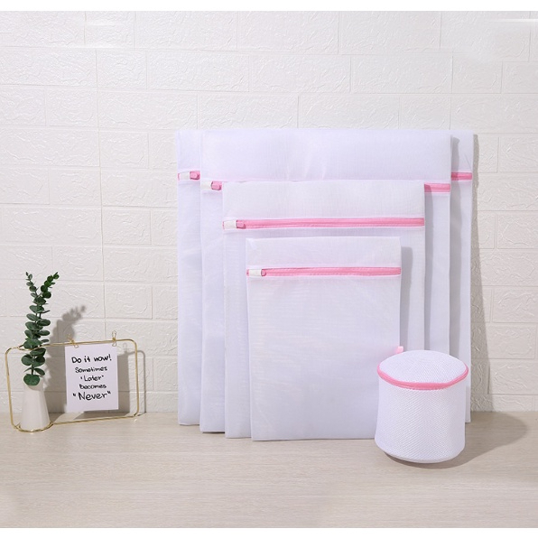 Kit Com 5 Sacos Protetores Para Lavagem De Roupas Delicadas Com Zíper