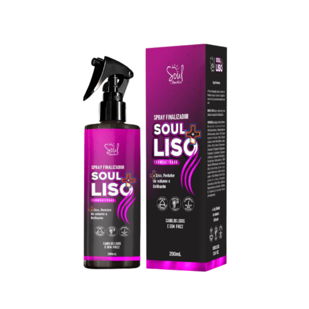 Protetor Termico Spray de Cabelo Liso Soul Cosméticos 200ml