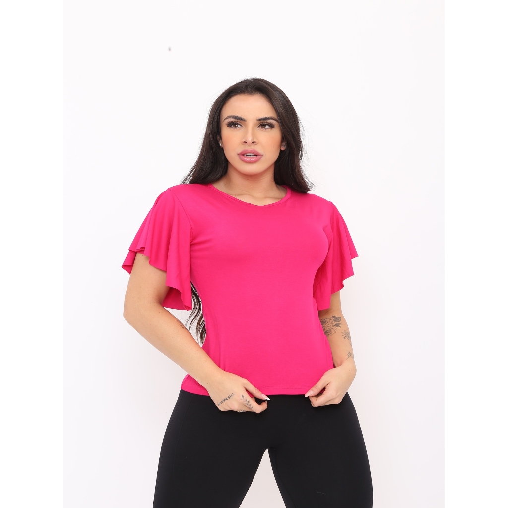 Blusa Feminina Casual Manga Morcego Básica REF 72 em Oferta na Shopee