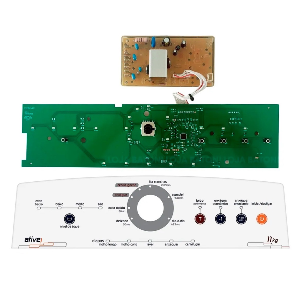 Placa Compatível Maquina Brastemp 11kg Ative Bwb11 + Adesivo Branco