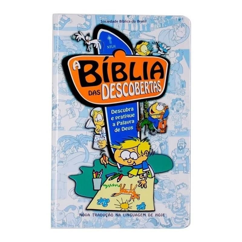 Bíblia das Descobertas para Crianças | NTLH | Capa ilustrada azul em Oferta na Shopee