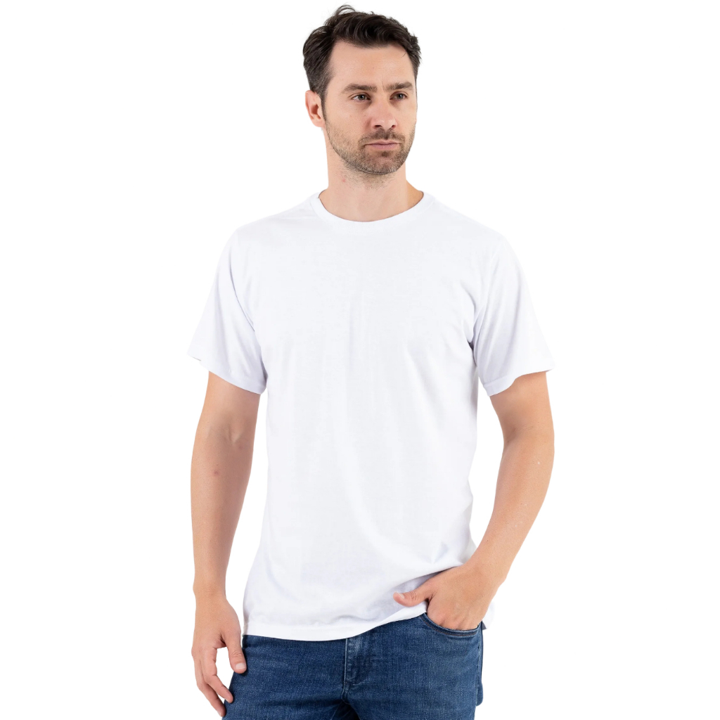Camiseta Masculina Lisa Básica Branca 100% Algodão
