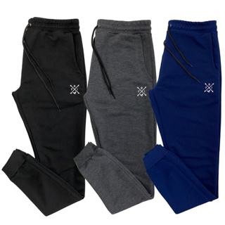 Kit 3 Calças Jogger Masculina Moletom Moletinho Slim em Oferta na Shopee