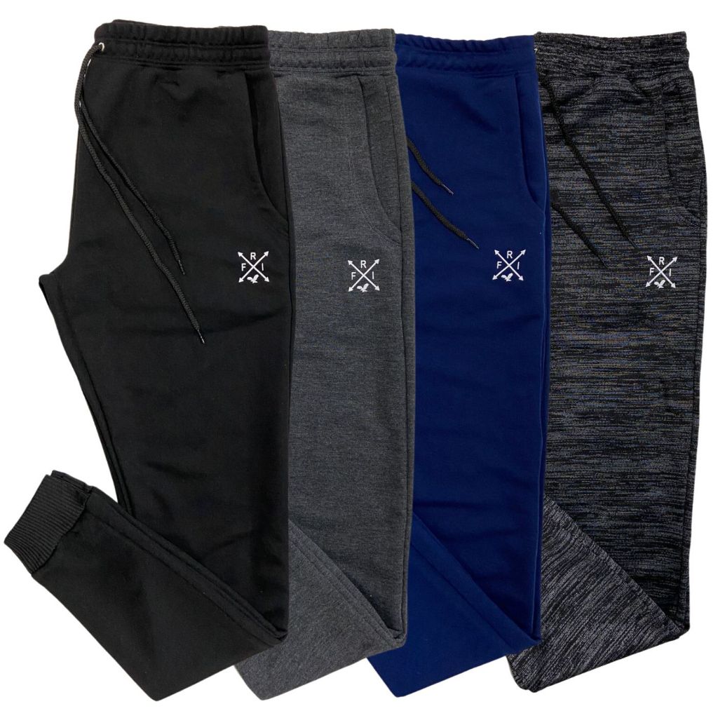 Kit 4 Calças Jogger Masculina Moletom Moletinho Slim em Oferta na Shopee